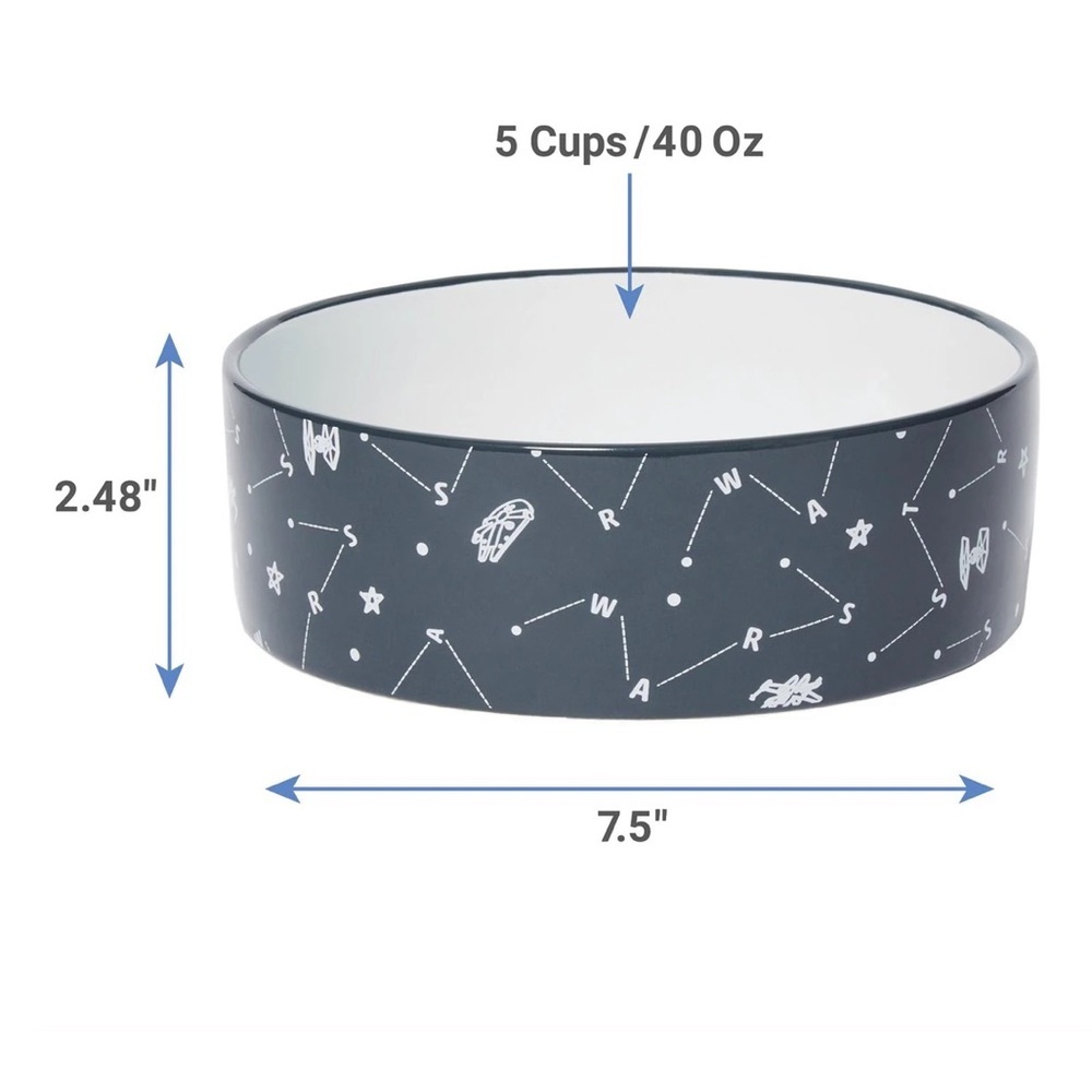 2 NIP Star Wars Constellation Ceramic Dog Cat bowl - Picture 3 of 8
